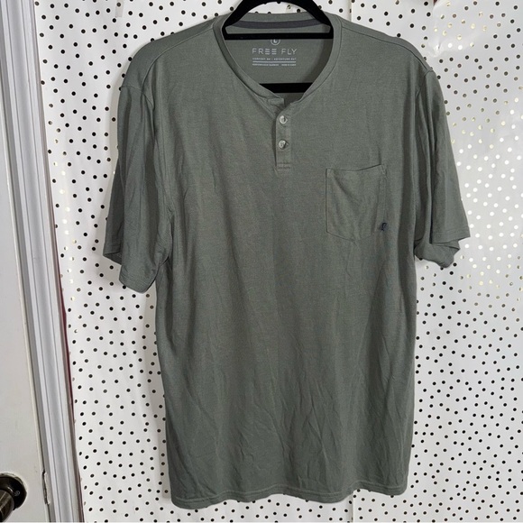 Free fly Green Henley Shirt - Picture 2 of 7